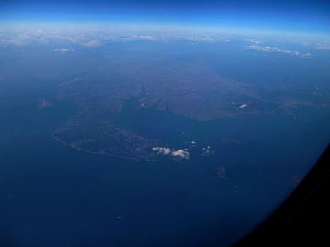 福岡から羽田への飛行機からの空撮写真