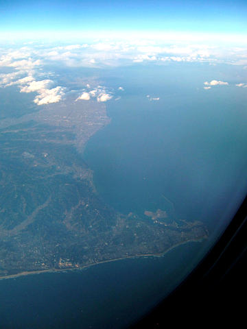 福岡から羽田への飛行機からの空撮写真