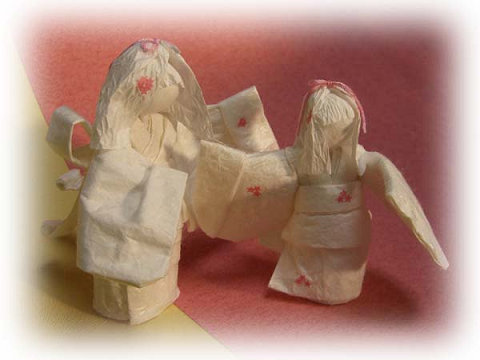 和紙人形の作り方,How to make Japanese Washi Paper Doll